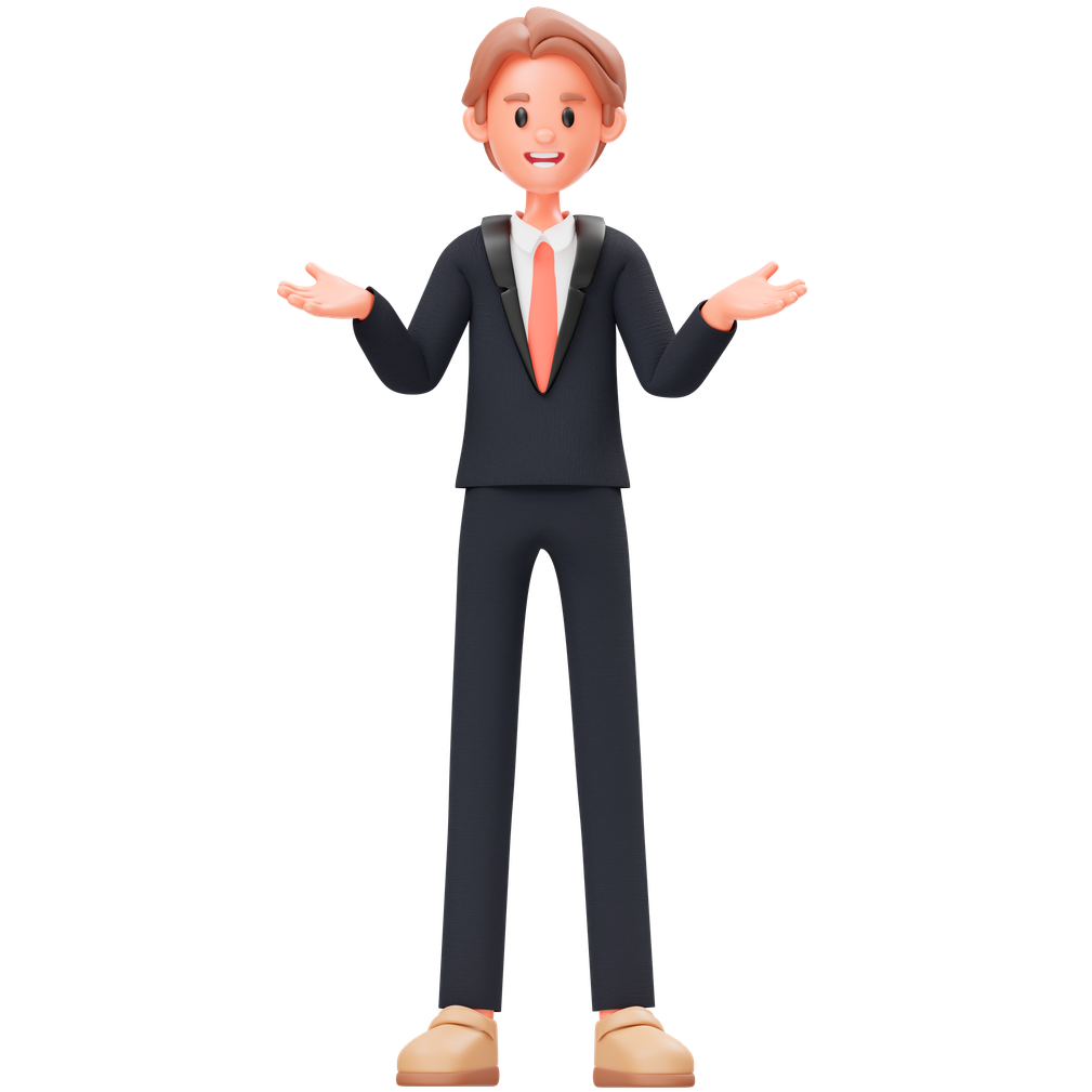 Happy person ready to negotiate